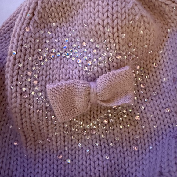 Catya Hat Beanie Pink Embellished 100% Marino Wool size VI ages 8-10 gently worn - Picture 2 of 5